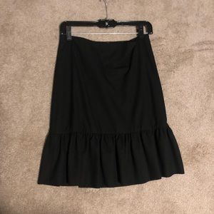 The Limited Black Pencil Skirt Ruffle Hem Size 0